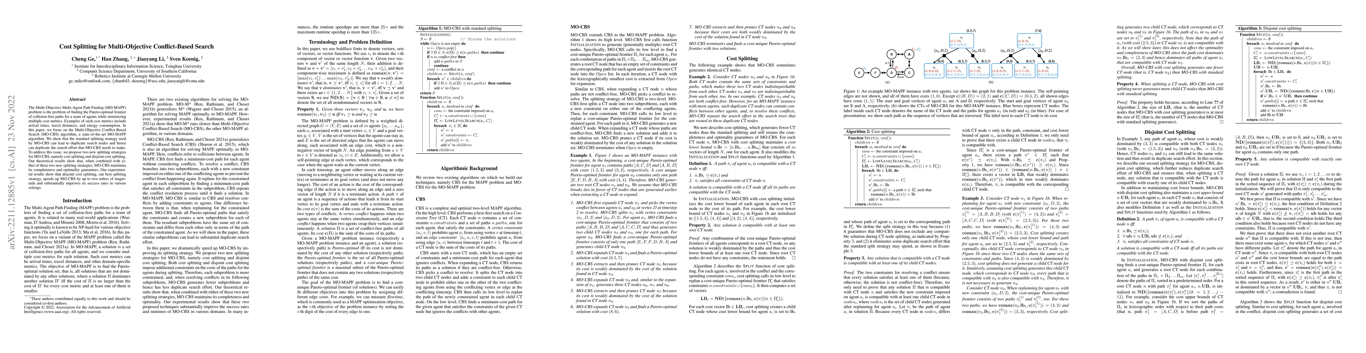 Thumbnail for Cost Splitting for Multi-Objective Conflict-Based Search
