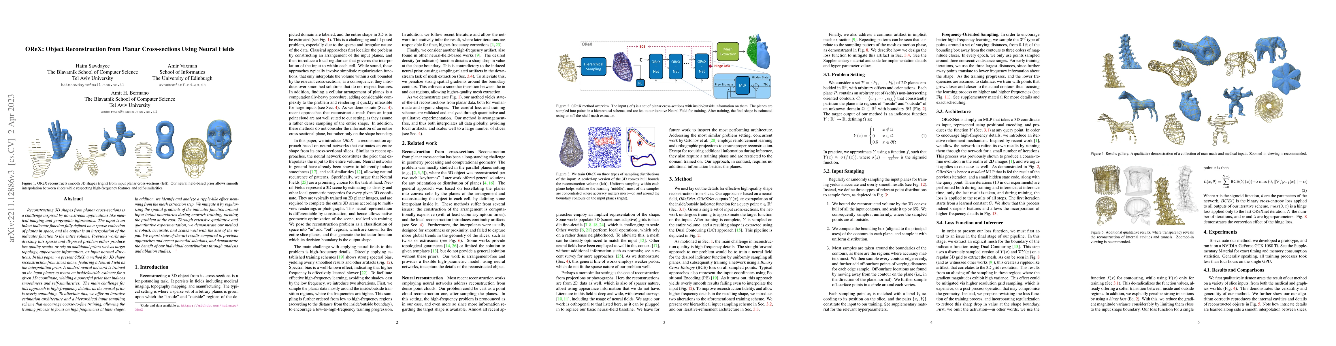 Thumbnail for OReX: Object Reconstruction from Planar Cross-sections Using Neural
  Fields