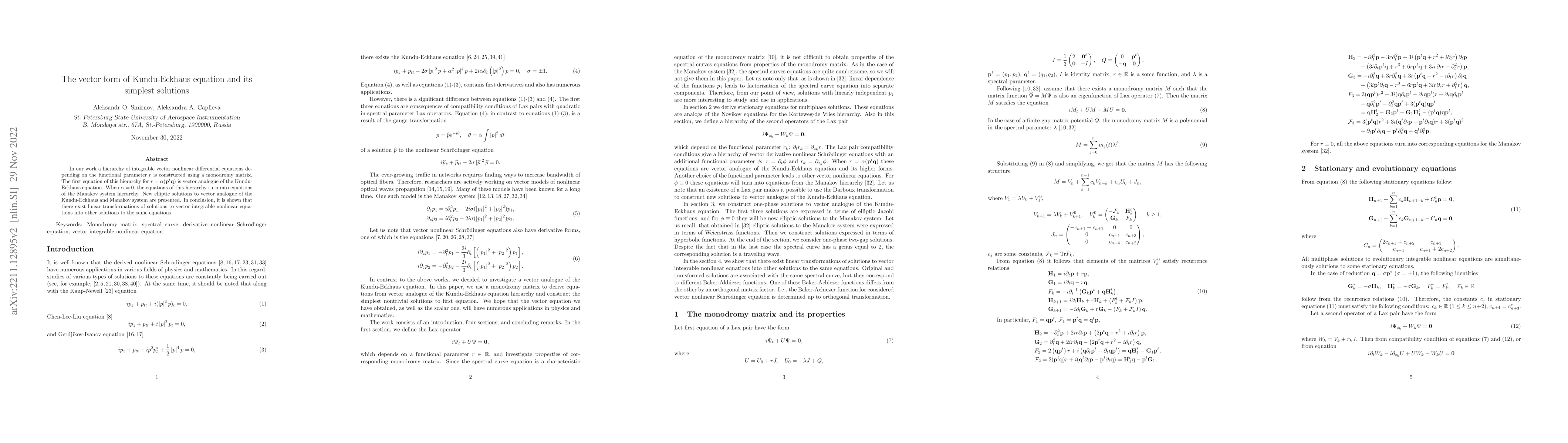 Thumbnail for The vector form of Kundu-Eckhaus equation and its simplest solutions