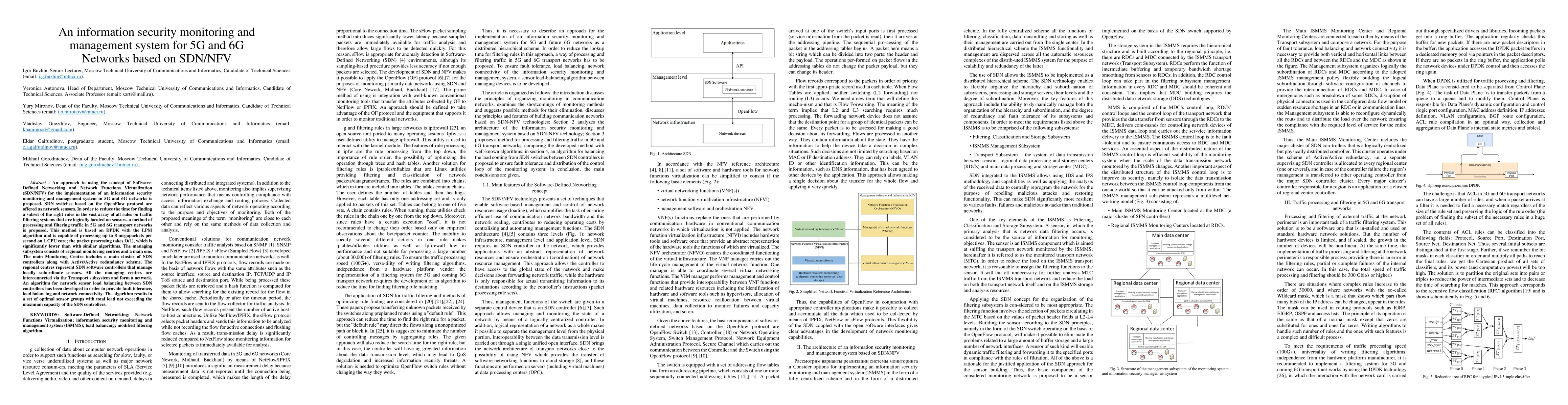 Thumbnail for An information security monitoring and management system for 5G and 6G
  Networks based on SDN/NFV