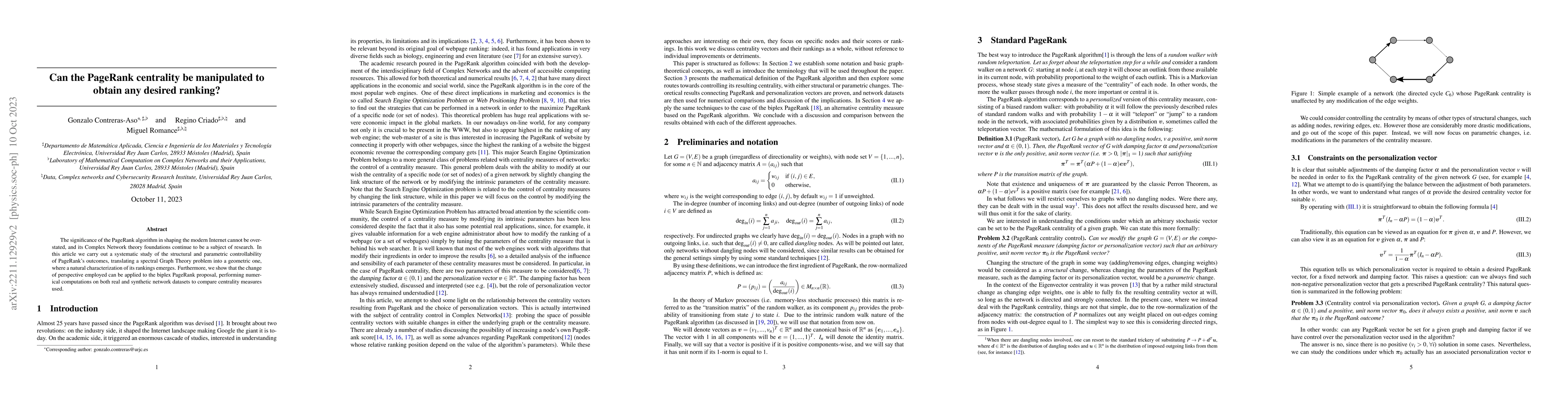 Thumbnail for Can the PageRank centrality be manipulated to obtain any desired
  ranking?
