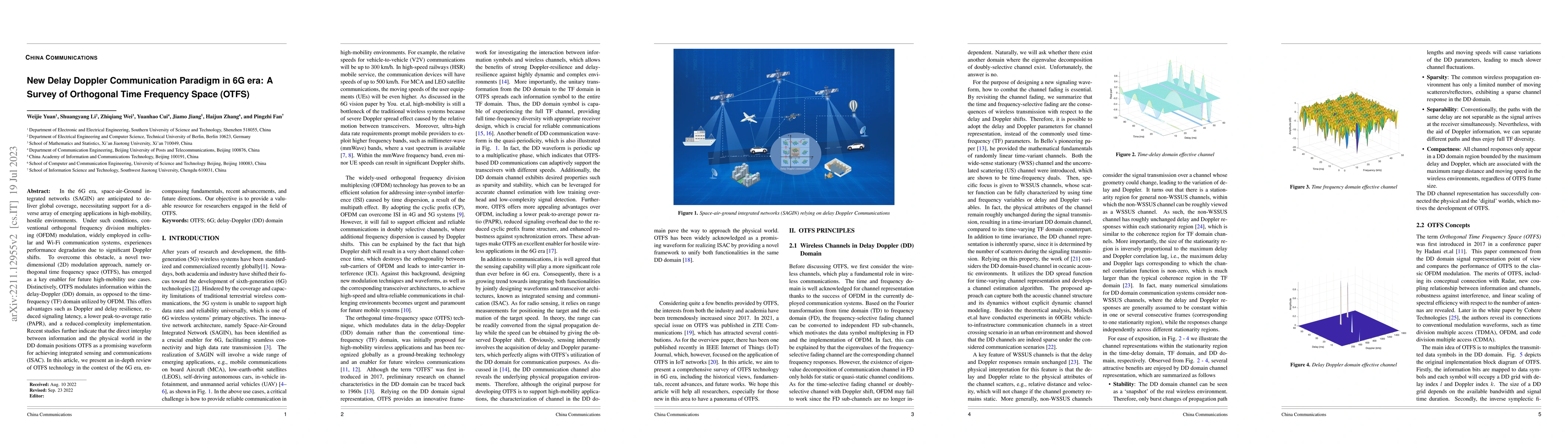 Thumbnail for New Delay Doppler Communication Paradigm in 6G era: A Survey of
  Orthogonal Time Frequency Space (OTFS)