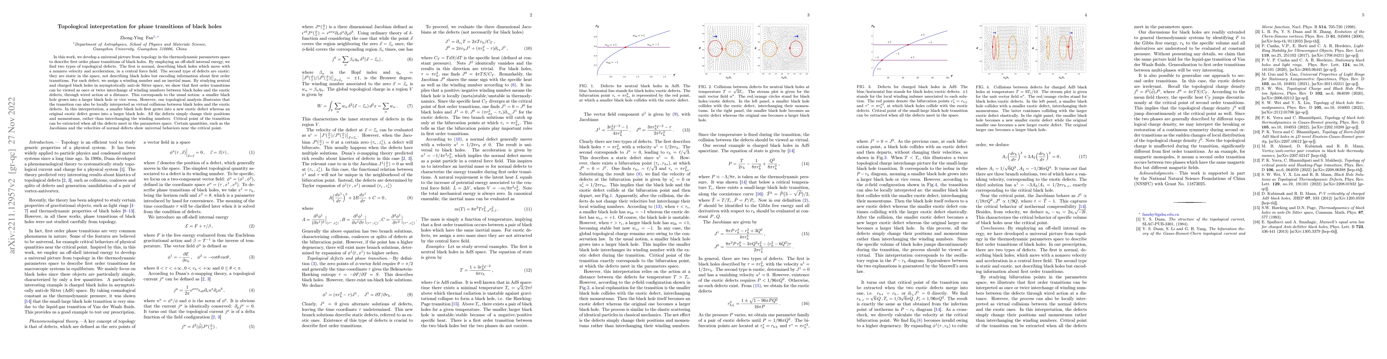 Thumbnail for Topological interpretation for phase transitions of black holes