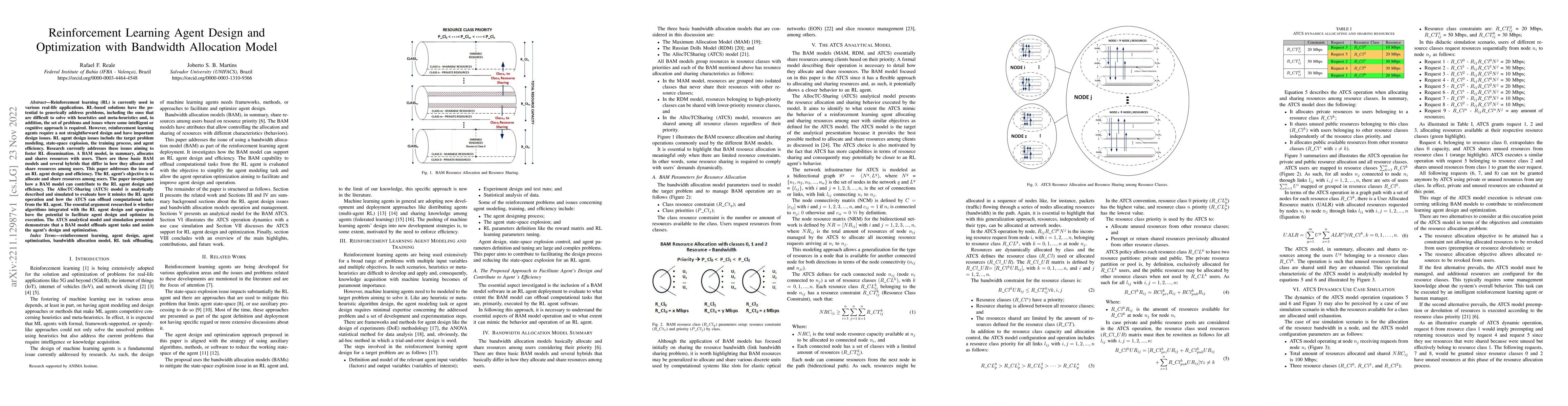 Thumbnail for Reinforcement Learning Agent Design and Optimization with Bandwidth
  Allocation Model