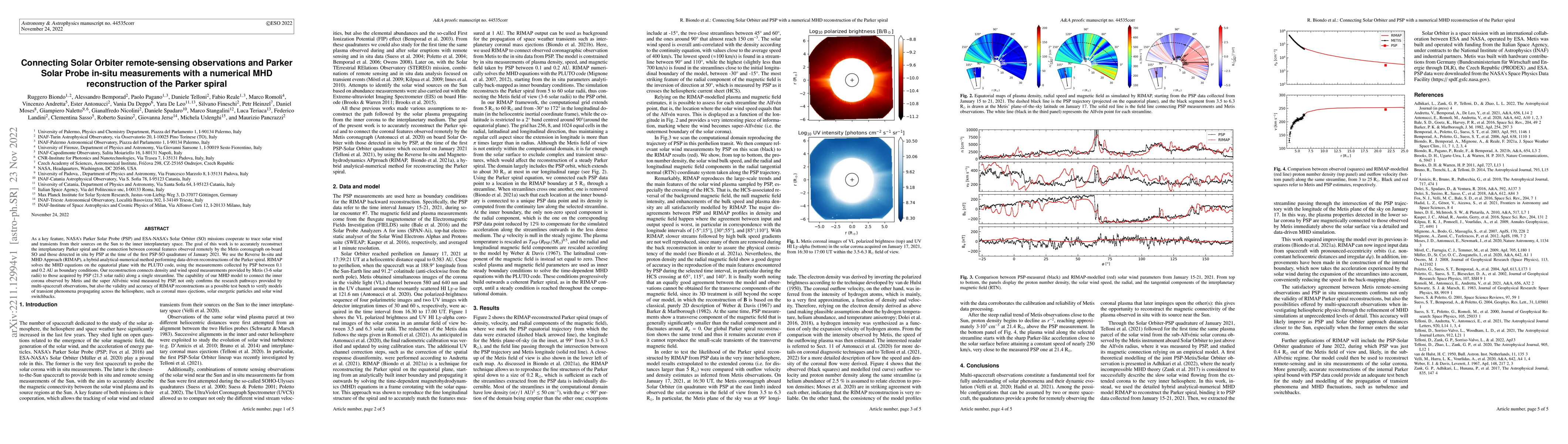 Thumbnail for Connecting Solar Orbiter remote-sensing observations and Parker Solar
  Probe in-situ measurements with a numerical MHD reconstruction of the Parker
  spiral