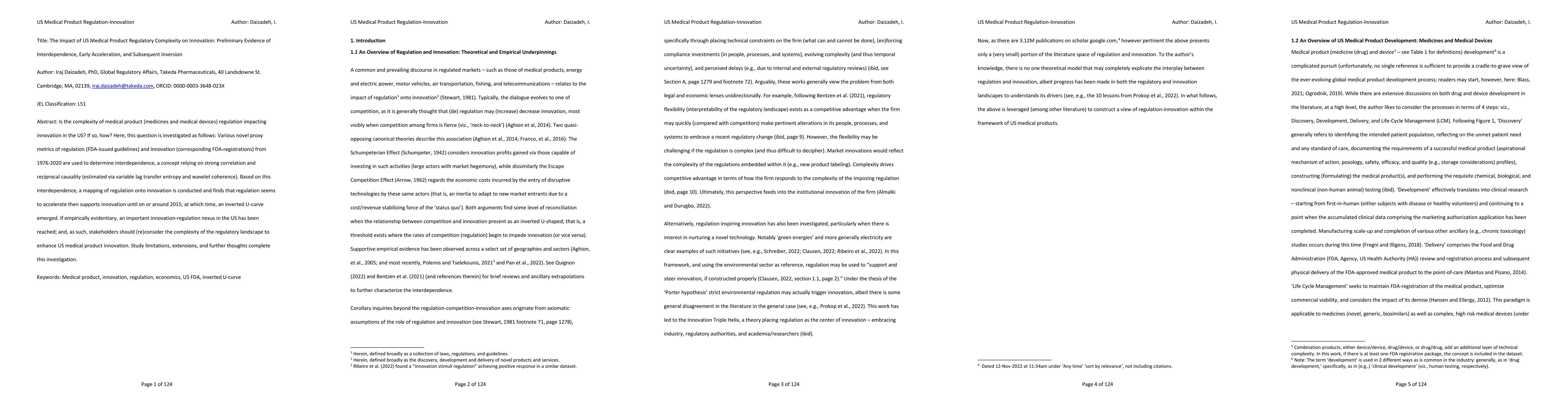 Thumbnail for The Impact of US Medical Product Regulatory Complexity on Innovation:
  Preliminary Evidence of Interdependence, Early Acceleration, and Subsequent
  Inversion