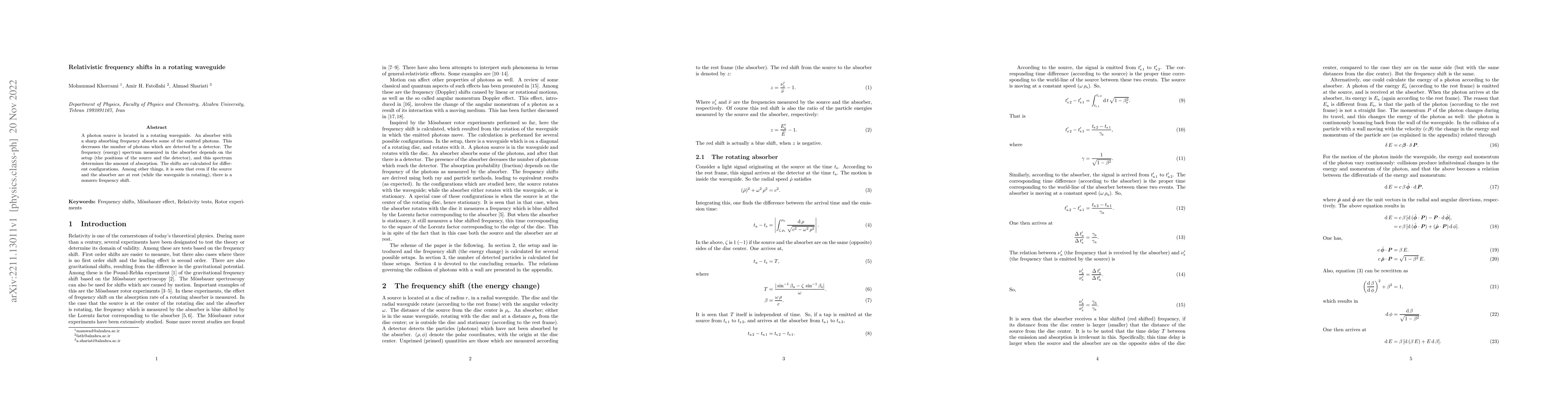 Thumbnail for Relativistic frequency shifts in a rotating waveguide