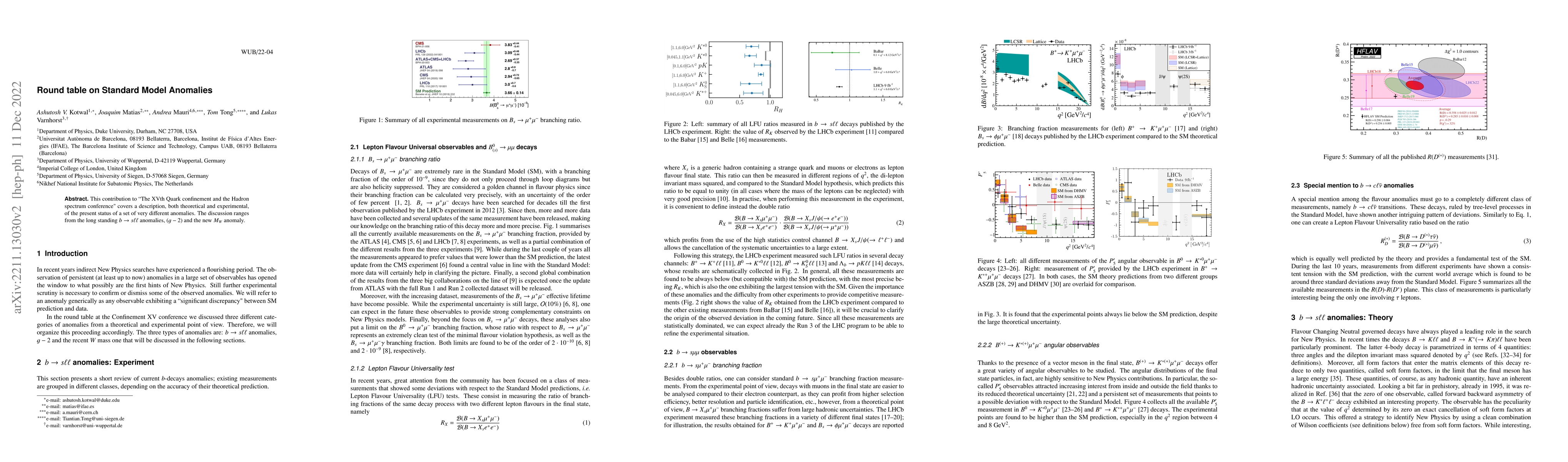 Thumbnail for Round table on Standard Model Anomalies