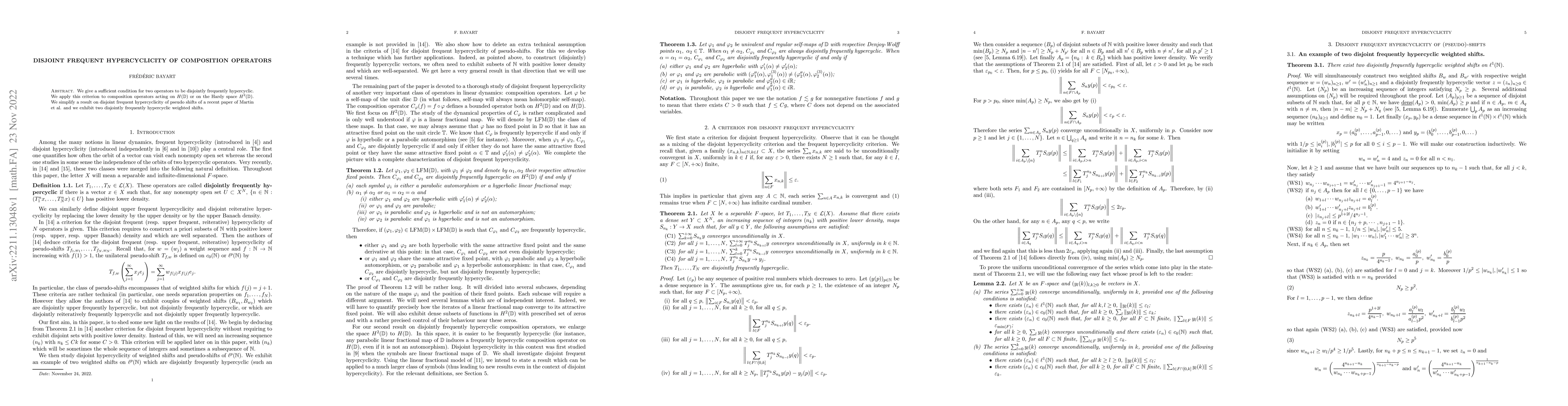 Thumbnail for Disjoint frequent hypercyclicity of composition operators