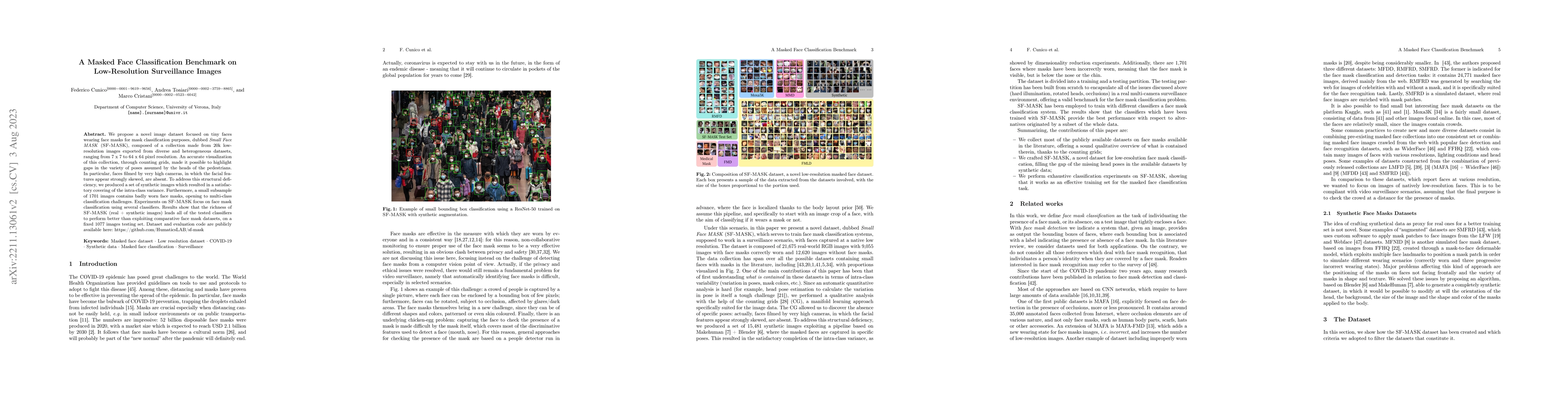 Thumbnail for A Masked Face Classification Benchmark on Low-Resolution Surveillance
  Images