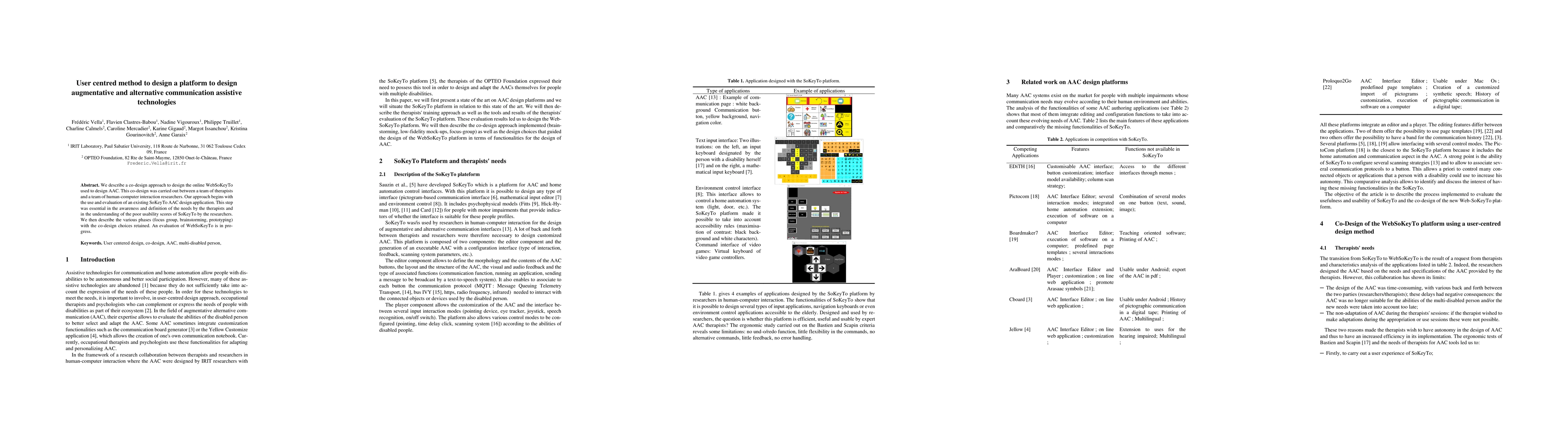 Thumbnail for User Centred Method to Design a Platform to Design Augmentative and
  Alternative Communication Assistive Technologies