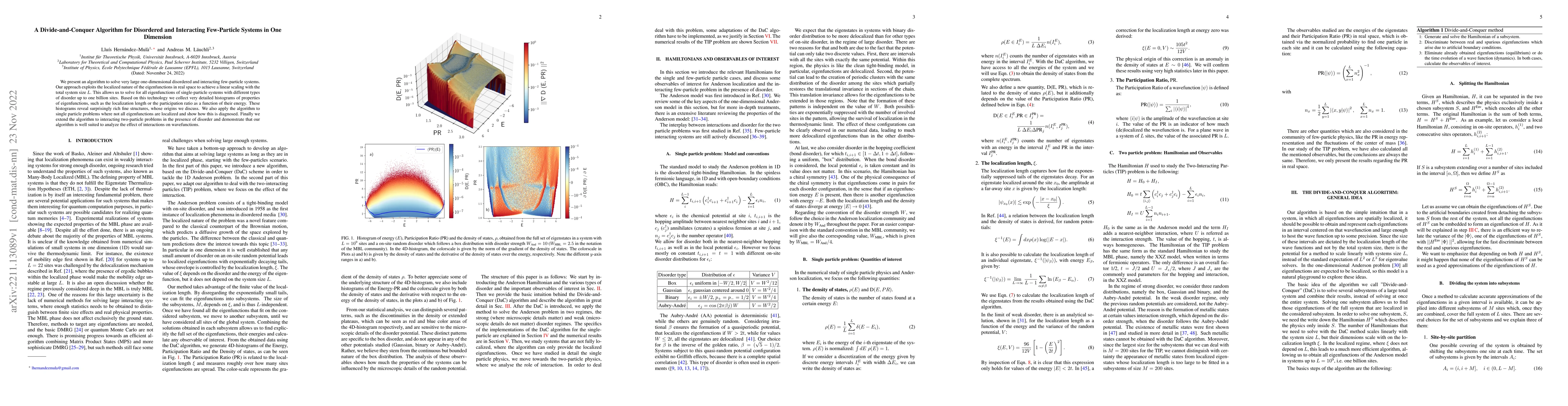 Thumbnail for A Divide-and-Conquer Algorithm for Disordered and Interacting
  Few-Particle Systems in One Dimension