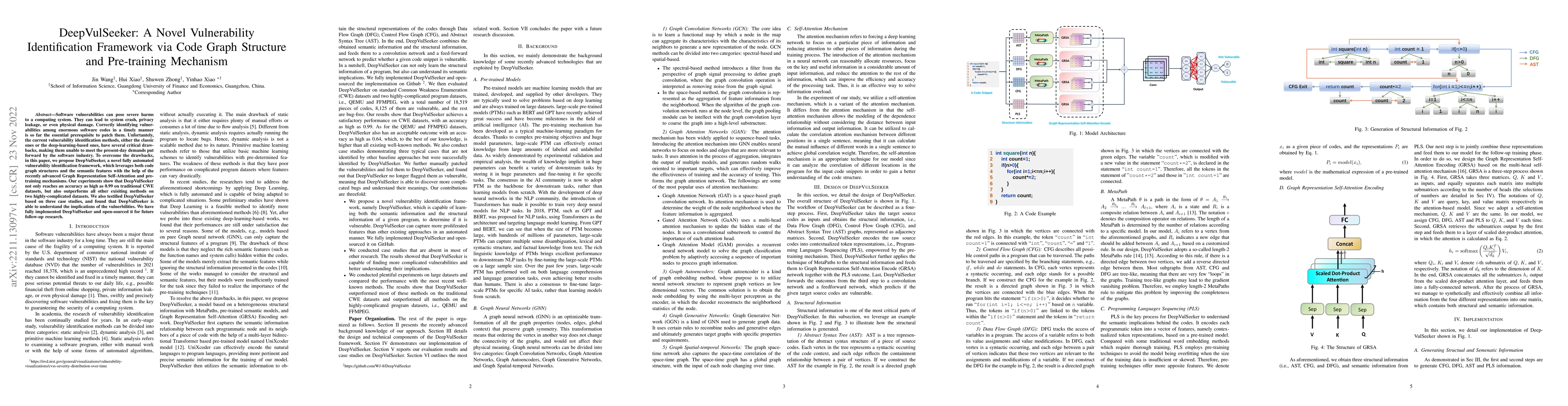 Thumbnail for DeepVulSeeker: A Novel Vulnerability Identification Framework via Code
  Graph Structure and Pre-training Mechanism