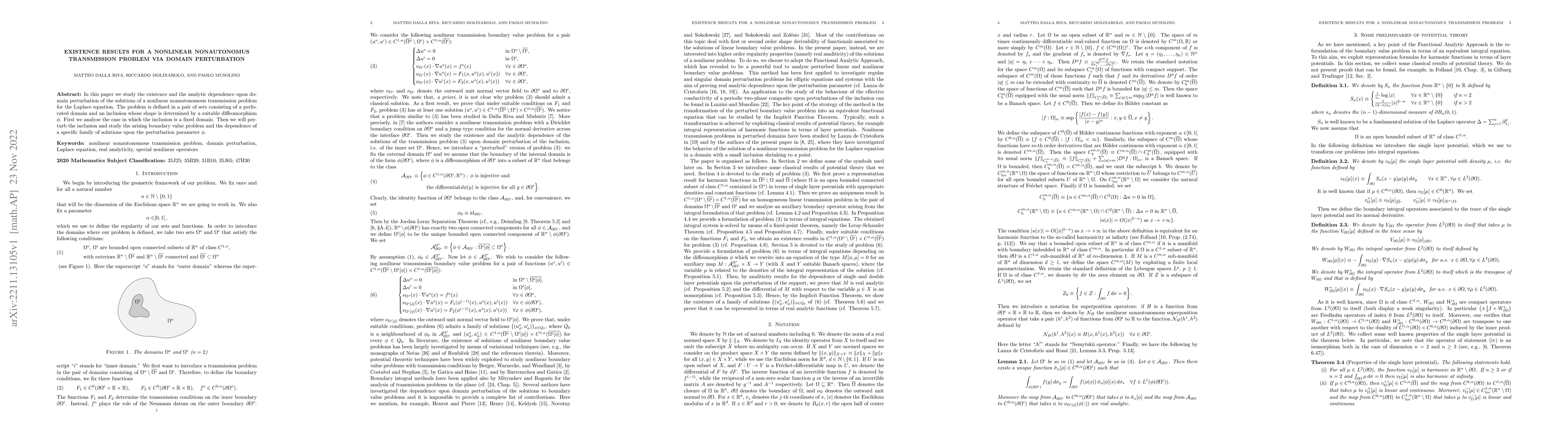 Thumbnail for Existence results for a nonlinear nonautonomus transmission problem via
  domain perturbation