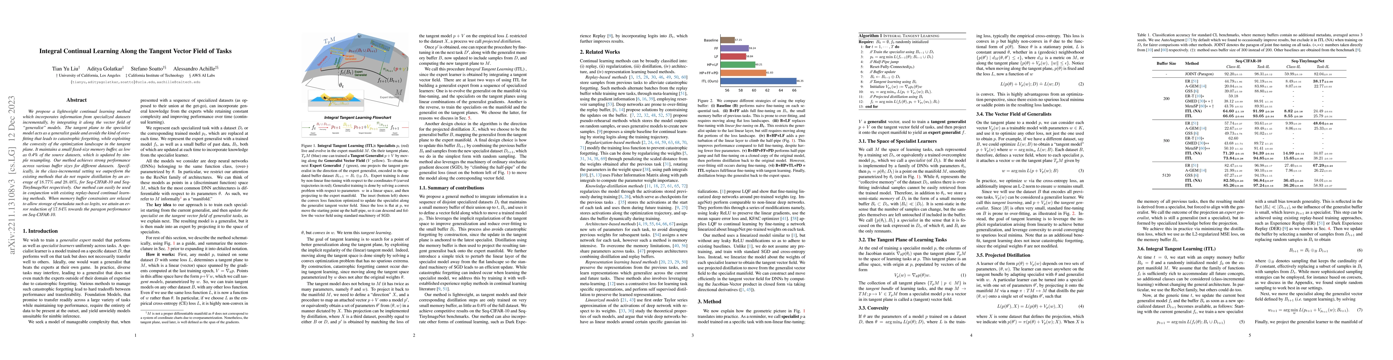 Thumbnail for Integral Continual Learning Along the Tangent Vector Field of Tasks