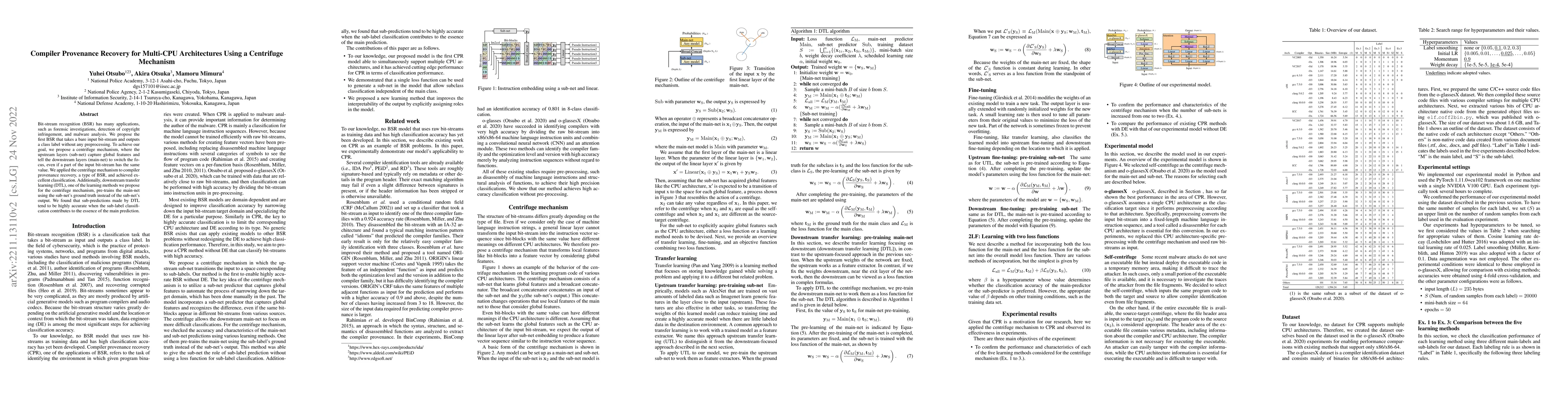 Thumbnail for Compiler Provenance Recovery for Multi-CPU Architectures Using a
  Centrifuge Mechanism