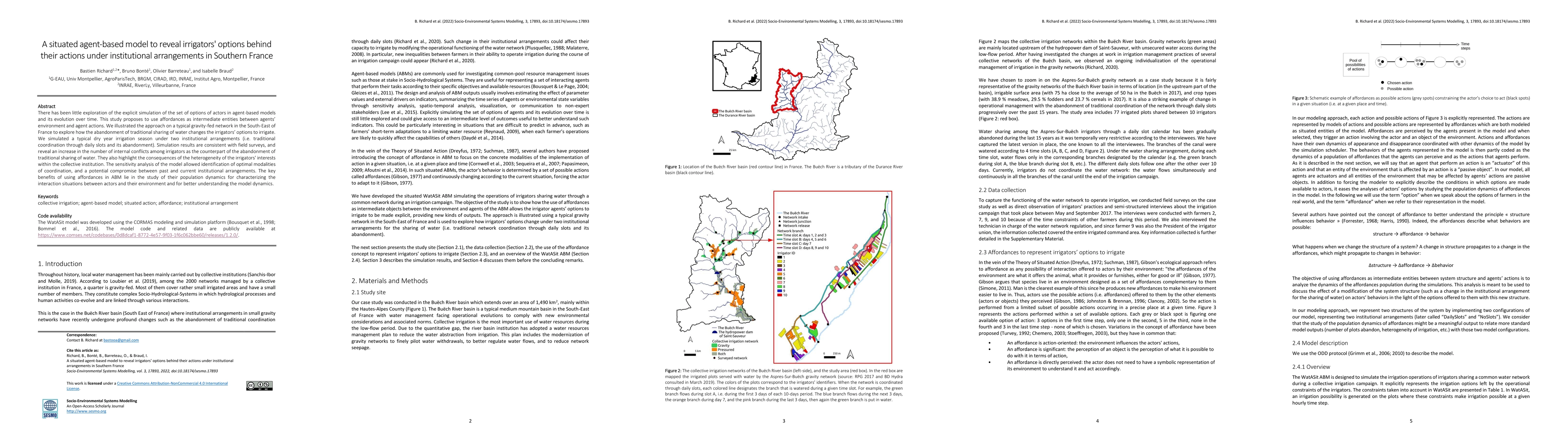Thumbnail for A situated agent-based model to reveal irrigators' options behind their
  actions under institutional arrangements in Southern France