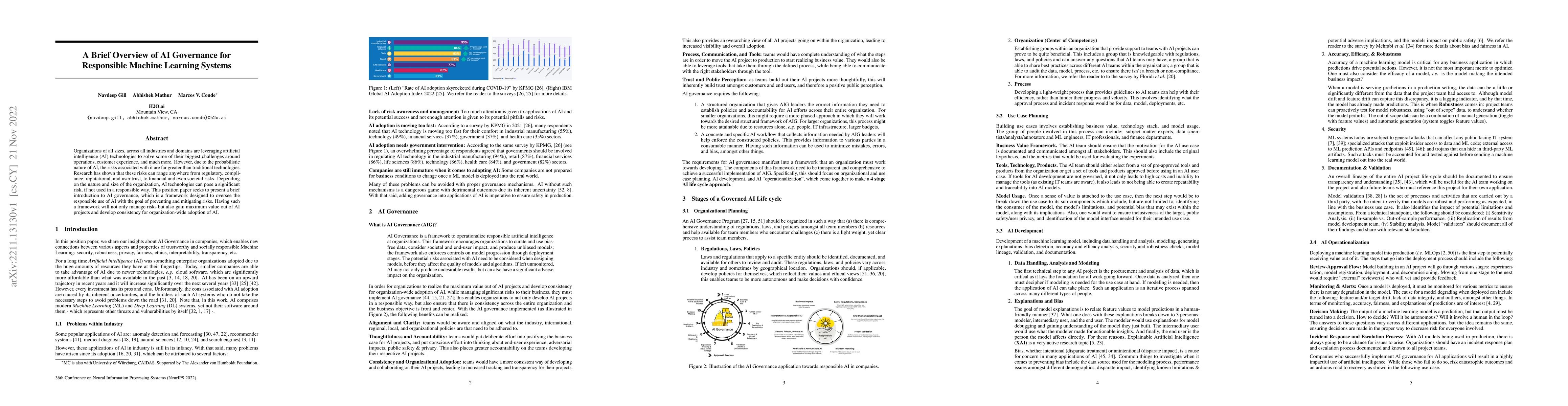 Thumbnail for A Brief Overview of AI Governance for Responsible Machine Learning
  Systems