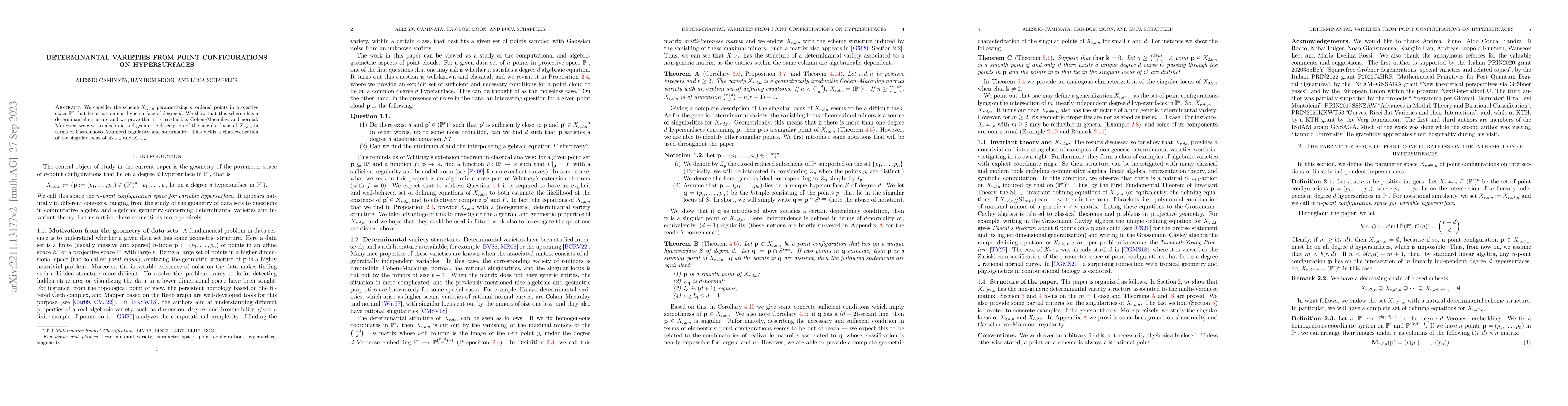 Thumbnail for Determinantal varieties from point configurations on hypersurfaces