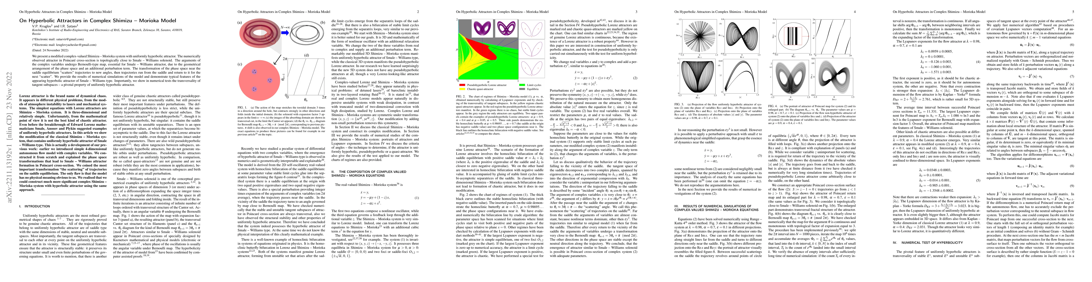Thumbnail for On Hyperbolic Attractors in Complex Shimizu -- Morioka Model