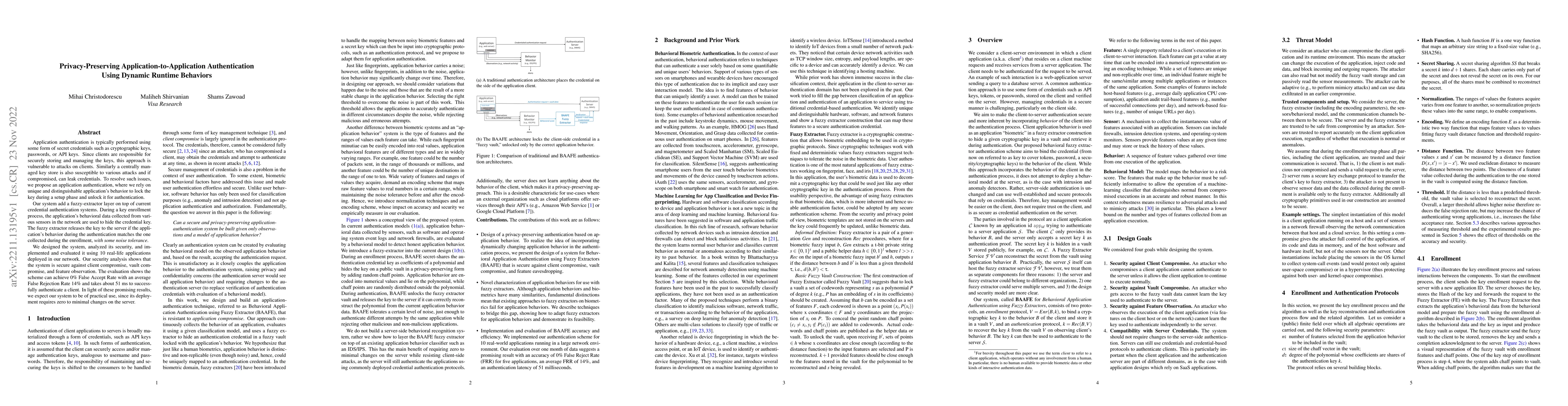 Thumbnail for Privacy-Preserving Application-to-Application Authentication Using
  Dynamic Runtime Behaviors