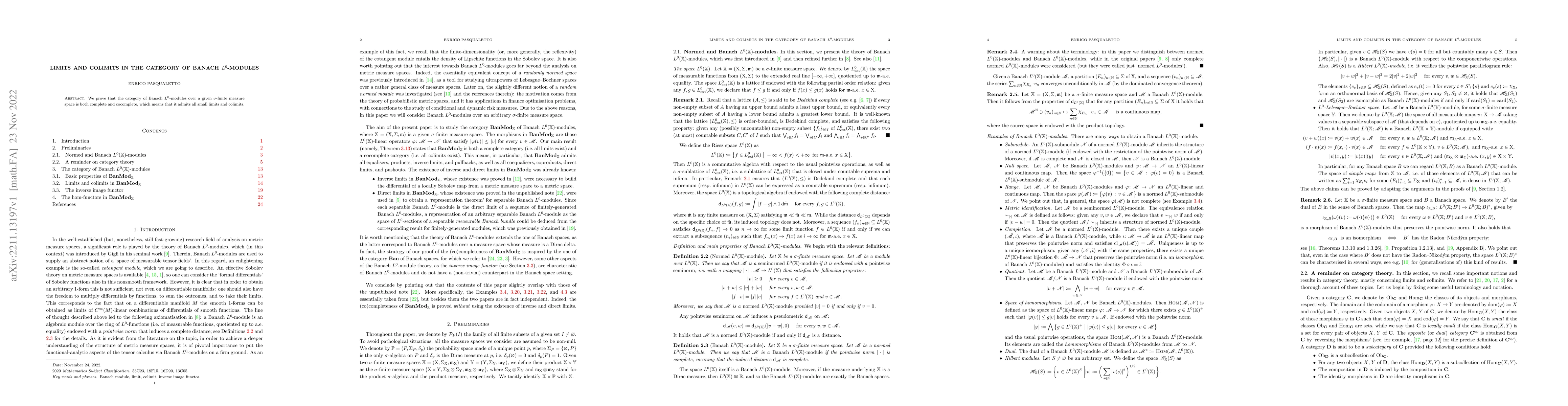 Thumbnail for Limits and colimits in the category of Banach $L^0$-modules