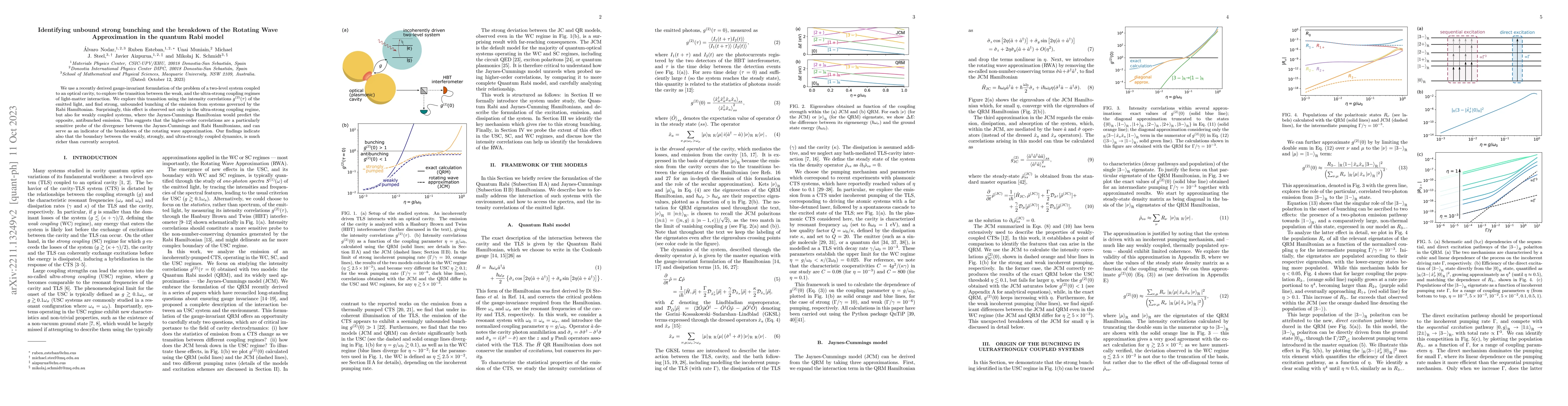 Thumbnail for Identifying unbound strong bunching and the breakdown of the Rotating
  Wave Approximation in the quantum Rabi model