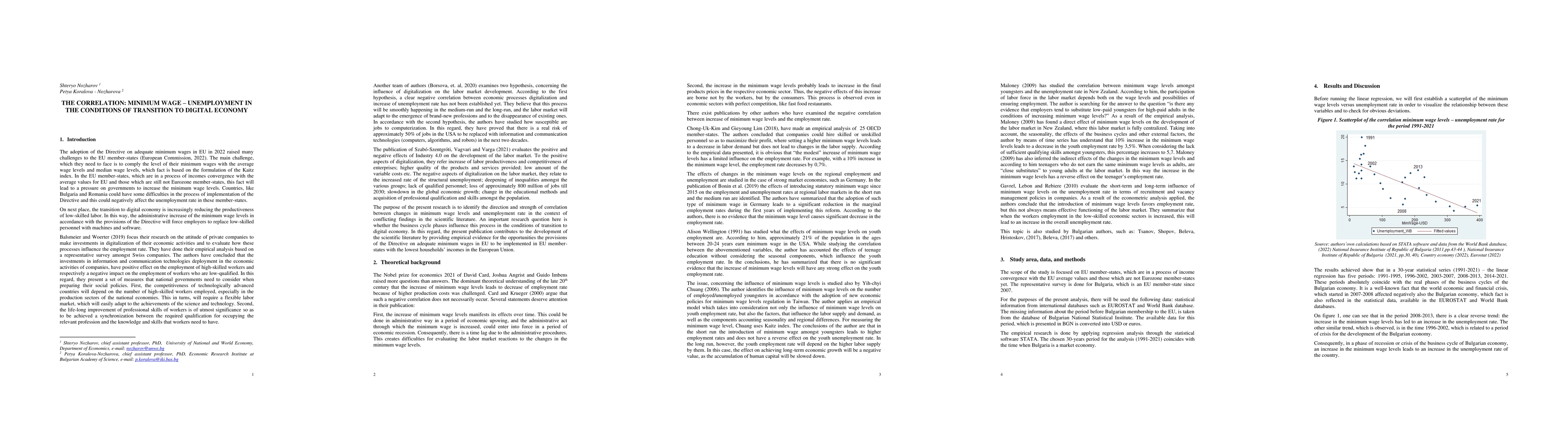 Thumbnail for The Correlation: minimum wage - unemployment in the conditions of
  transition to digital economy