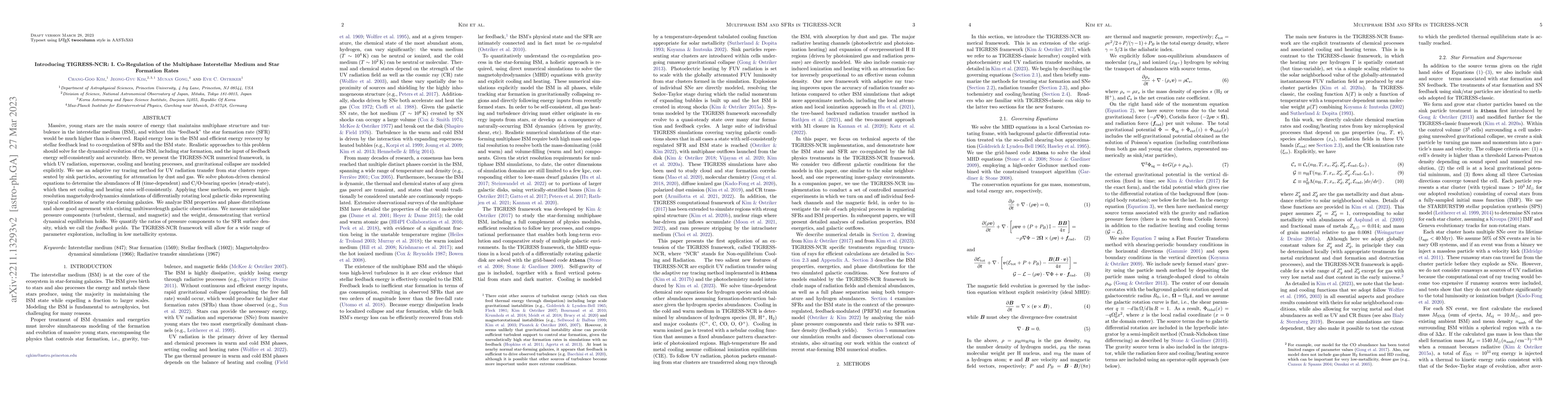 Thumbnail for Introducing TIGRESS-NCR: I. Co-Regulation of the Multiphase Interstellar
  Medium and Star Formation Rates