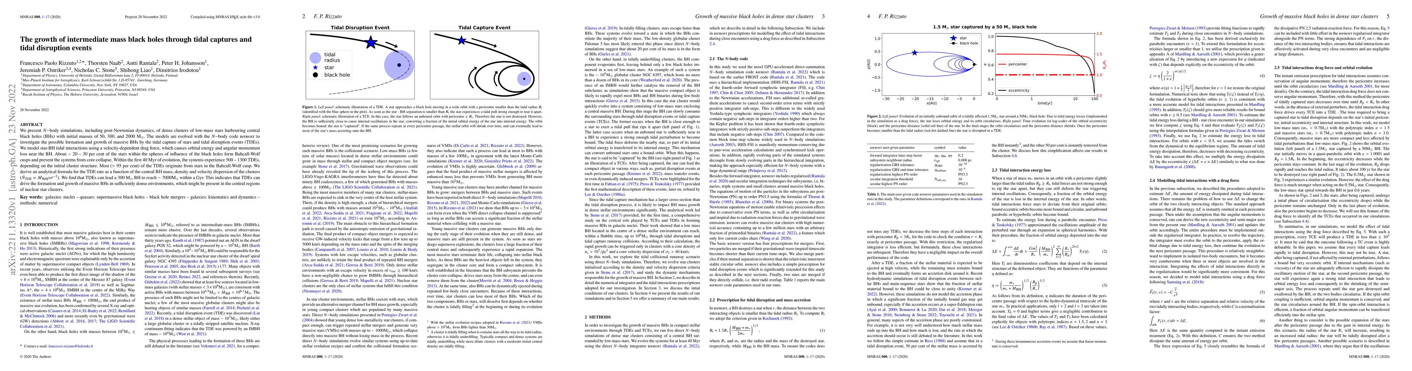 Thumbnail for The growth of intermediate mass black holes through tidal captures and
  tidal disruption events