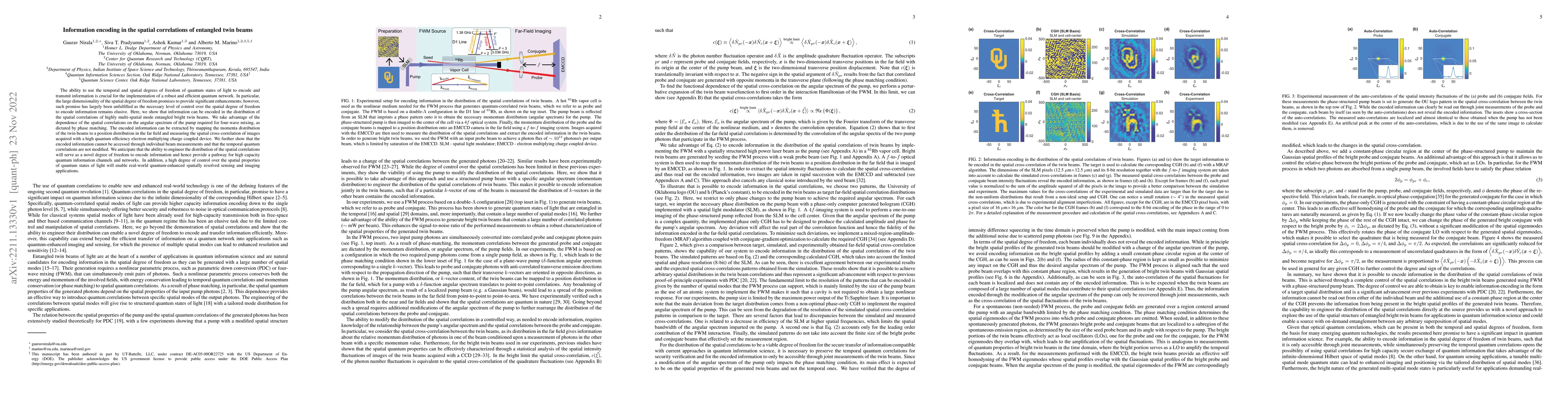 Thumbnail for Information encoding in the spatial correlations of entangled twin beams