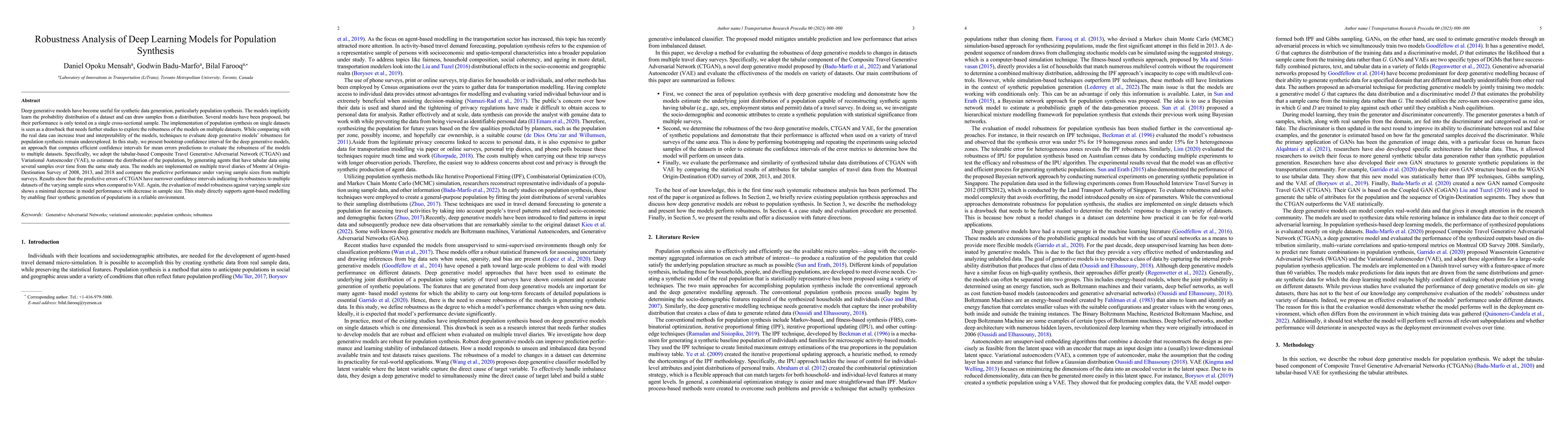 Thumbnail for Robustness Analysis of Deep Learning Models for Population Synthesis