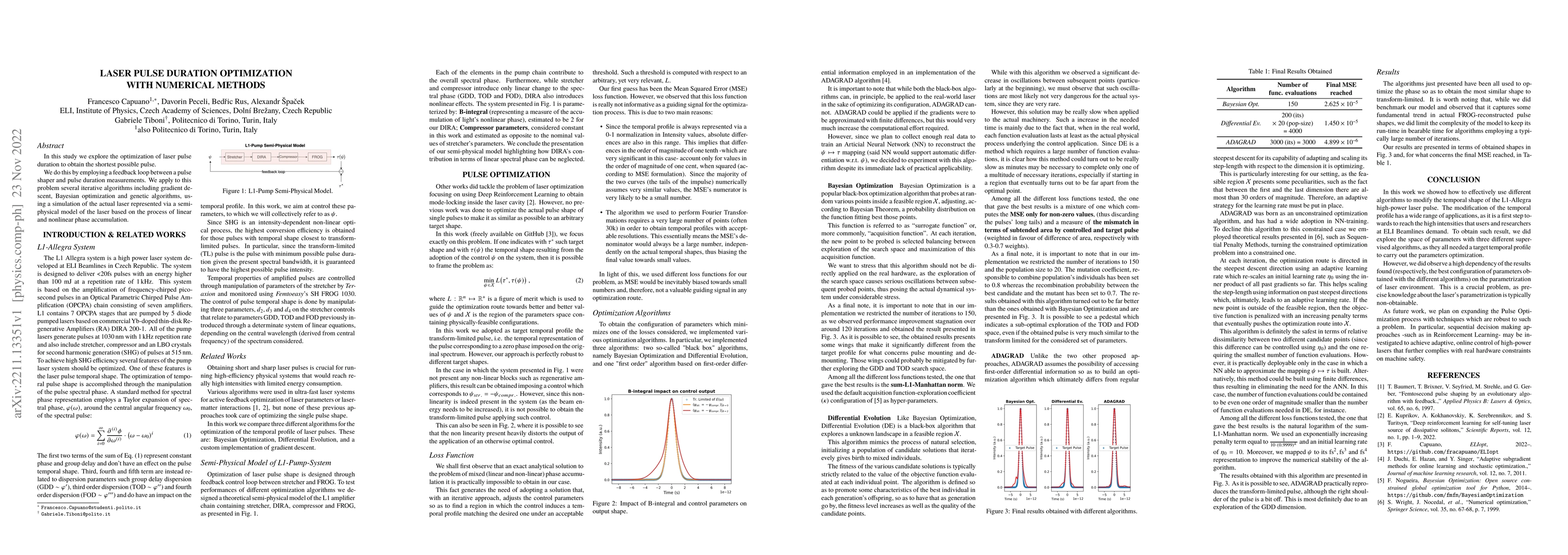 Thumbnail for Laser Pulse Duration Optimization With Numerical Methods