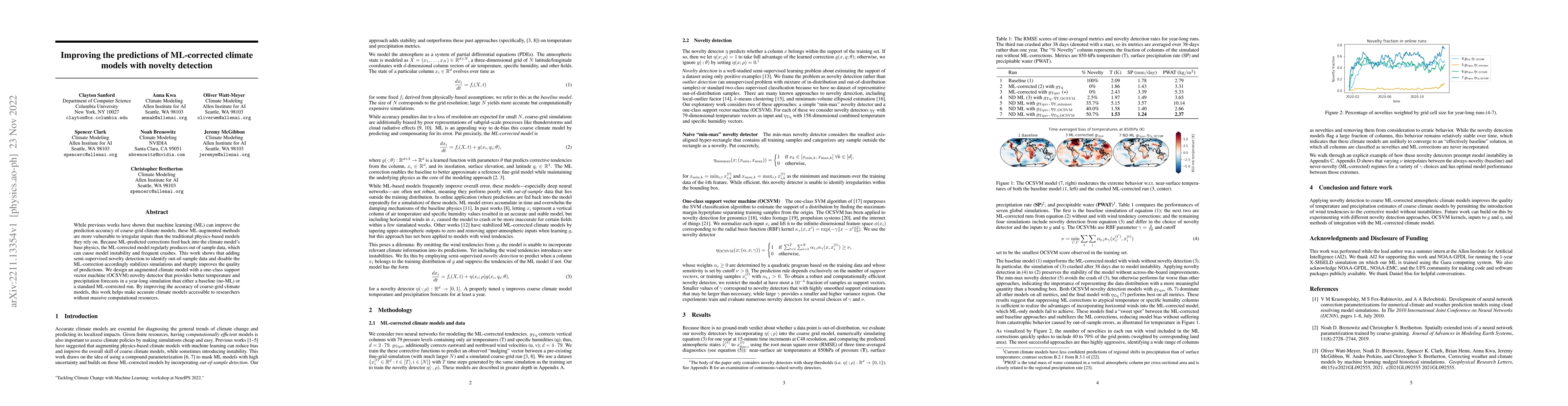 Thumbnail for Improving the predictions of ML-corrected climate models with novelty
  detection