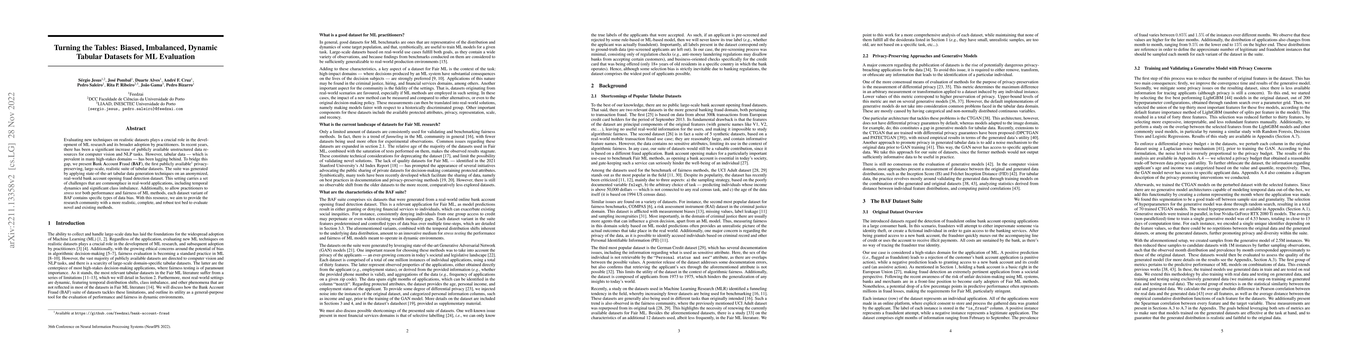 Thumbnail for Turning the Tables: Biased, Imbalanced, Dynamic Tabular Datasets for ML
  Evaluation