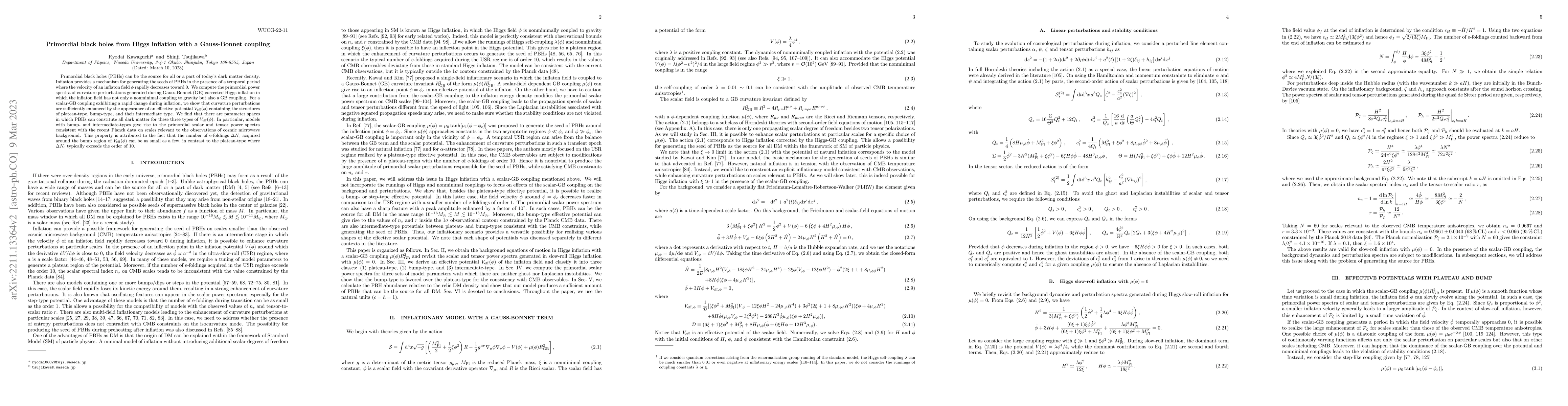 Thumbnail for Primordial black holes from Higgs inflation with a Gauss-Bonnet coupling