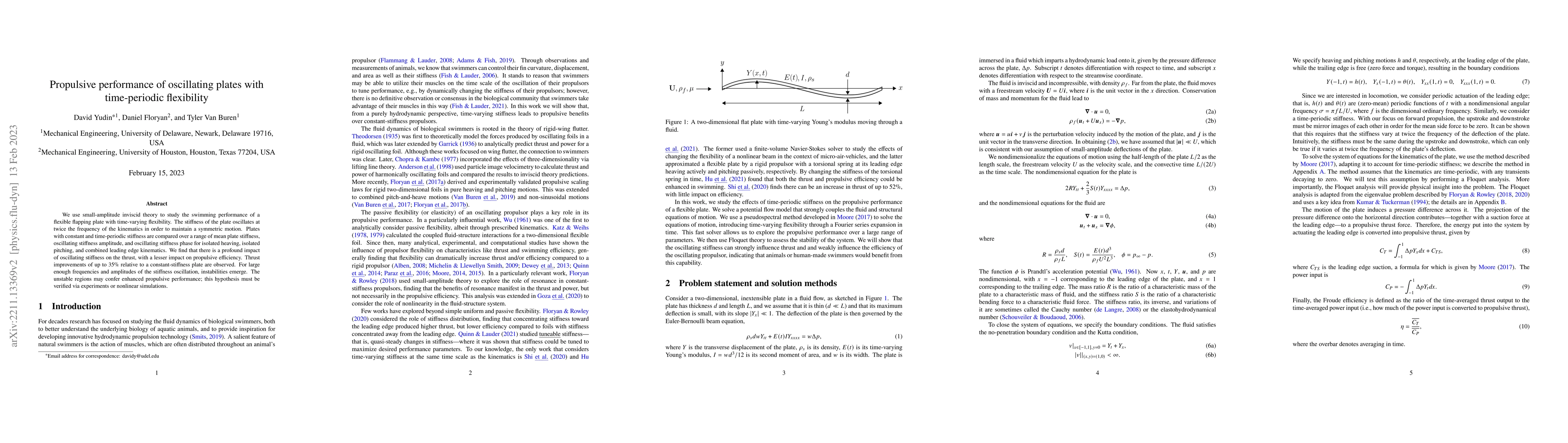 Thumbnail for Propulsive performance of oscillating plates with time-periodic
  flexibility