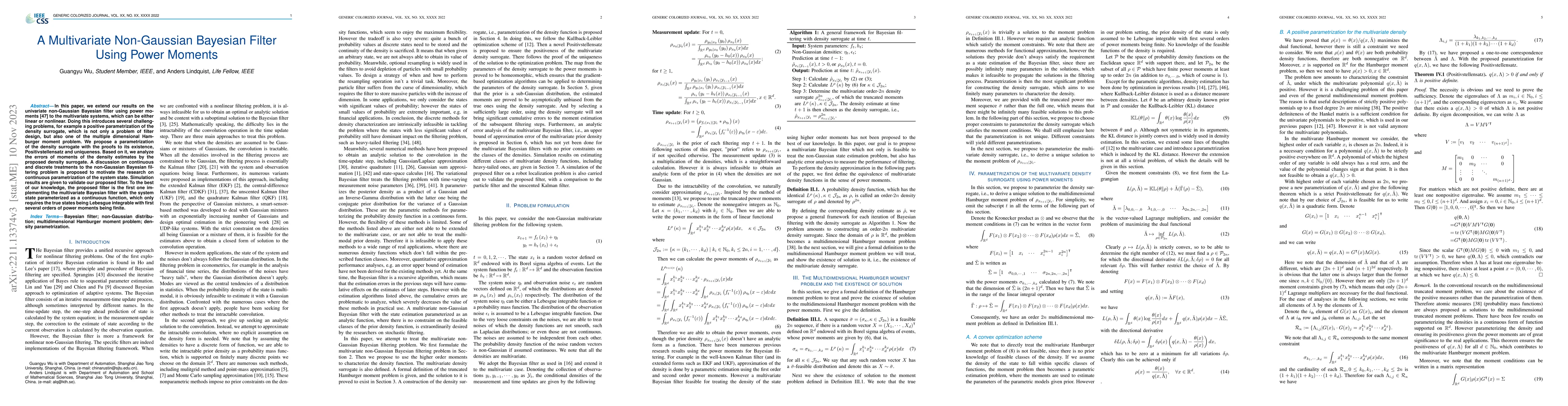 Thumbnail for A Multivariate Non-Gaussian Bayesian Filter Using Power Moments