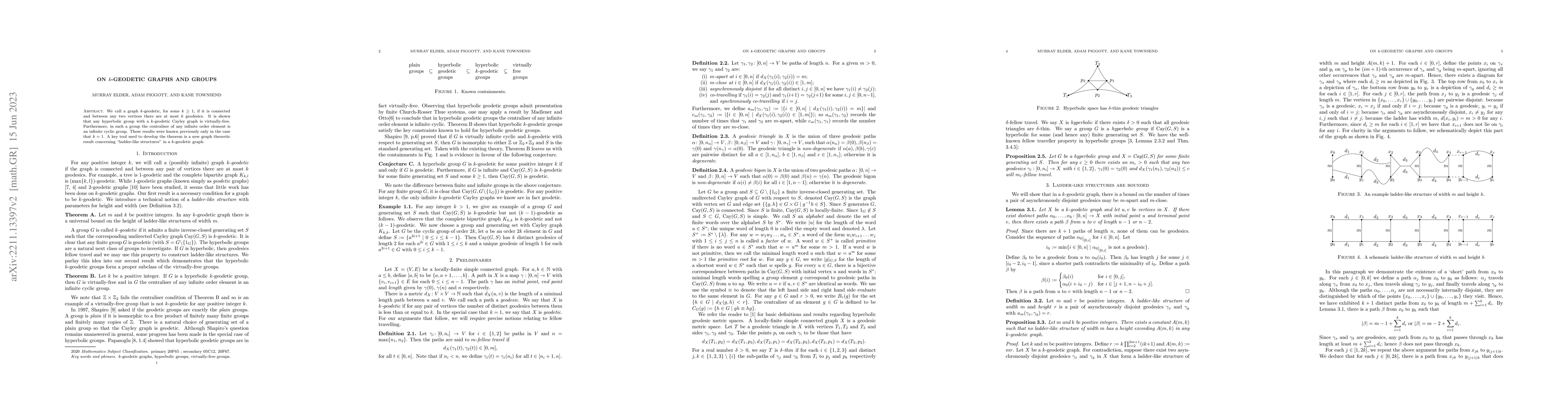 Thumbnail for On $k$-geodetic graphs and groups