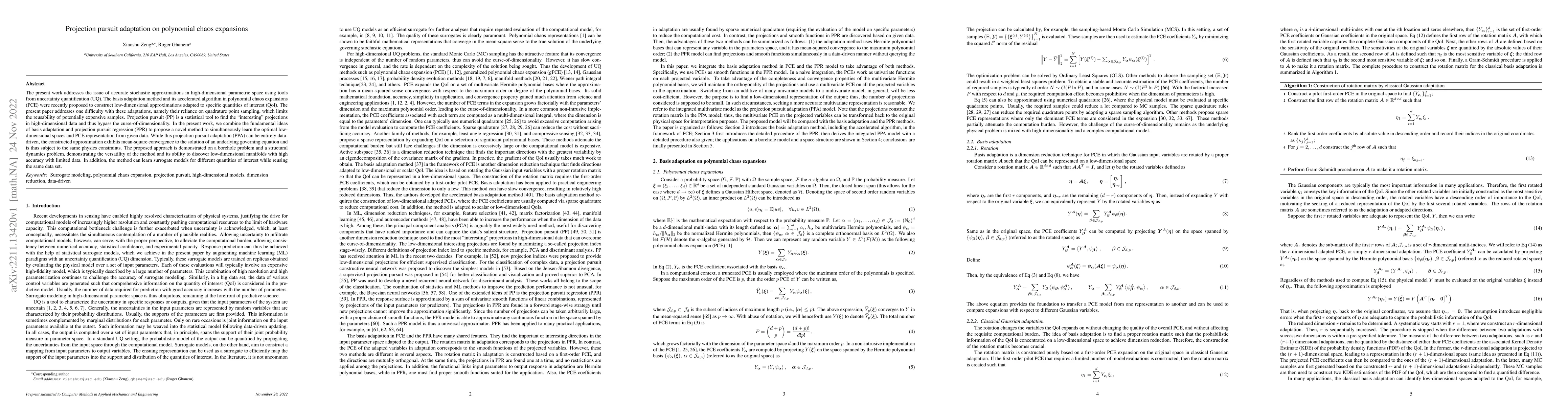Thumbnail for Projection pursuit adaptation on polynomial chaos expansions