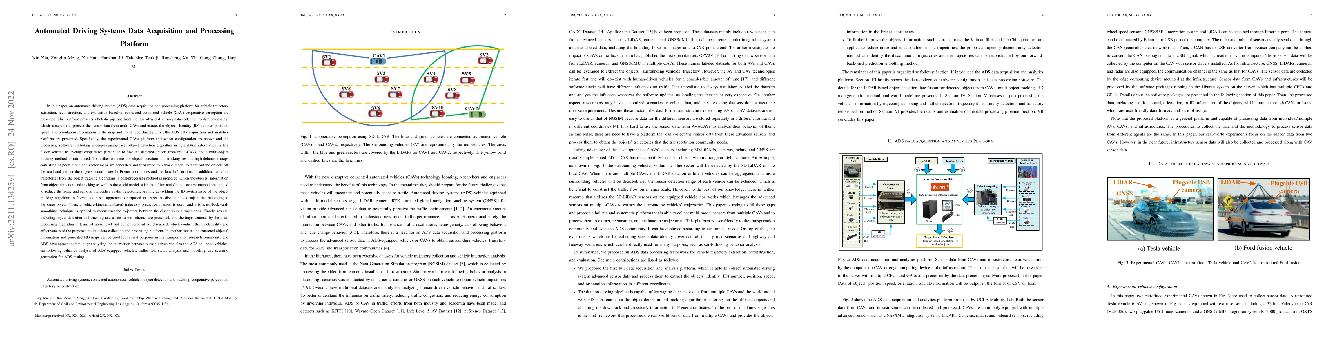 Thumbnail for Automated Driving Systems Data Acquisition and Processing Platform