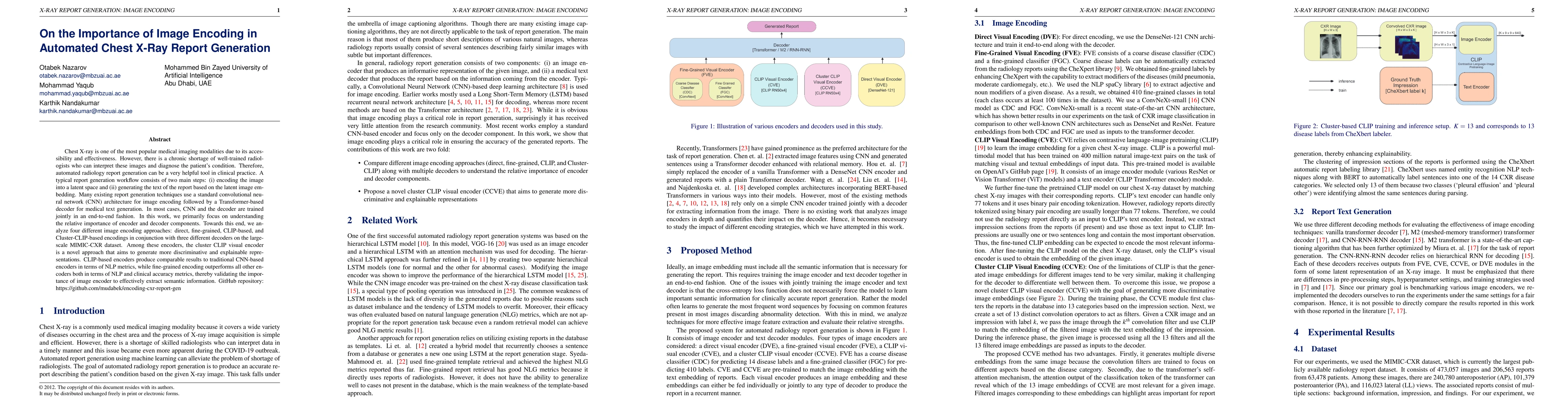 Thumbnail for On the Importance of Image Encoding in Automated Chest X-Ray Report
  Generation