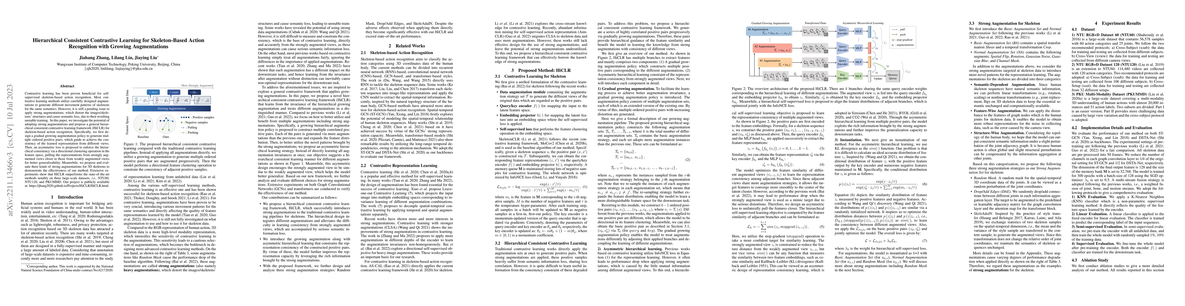 Thumbnail for Hierarchical Consistent Contrastive Learning for Skeleton-Based Action
  Recognition with Growing Augmentations