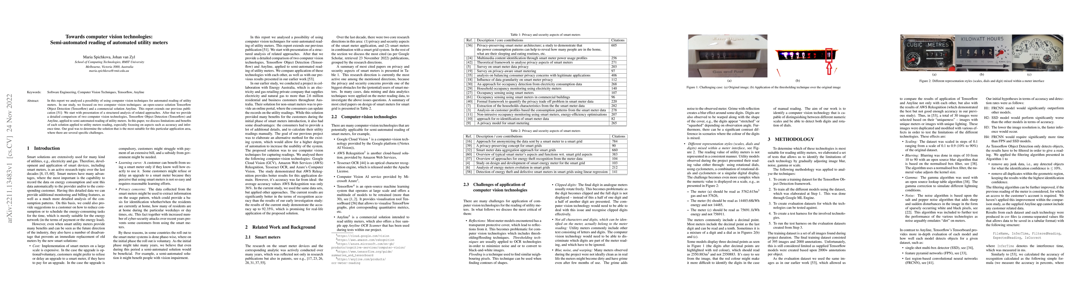 Thumbnail for Towards computer vision technologies: Semi-automated reading of
  automated utility meters