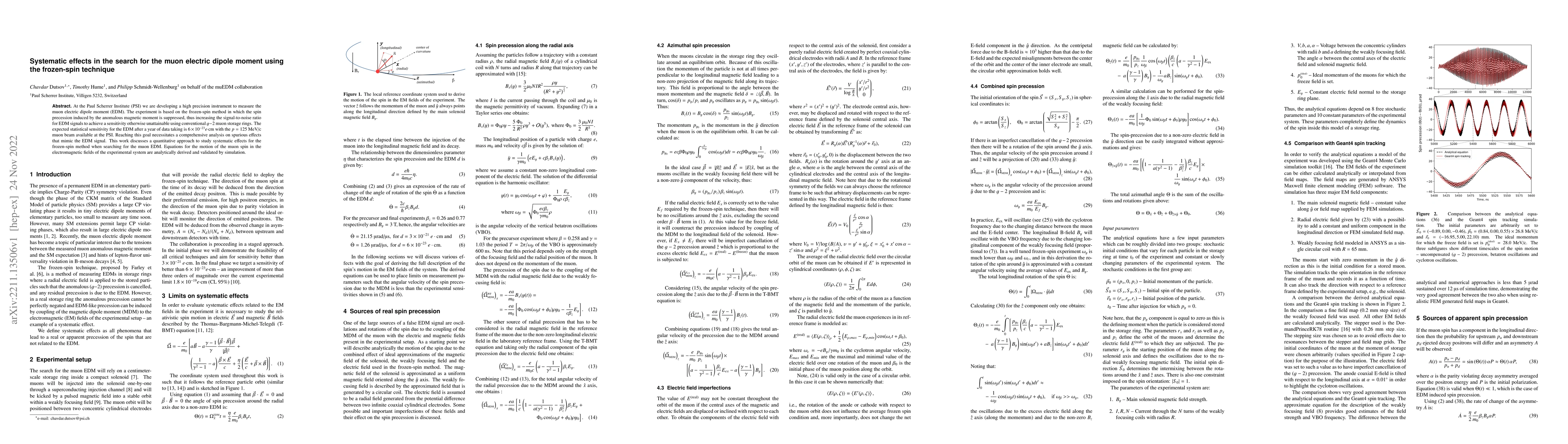 Thumbnail for Systematic effects in the search for the muon electric dipole moment
  using the frozen-spin technique