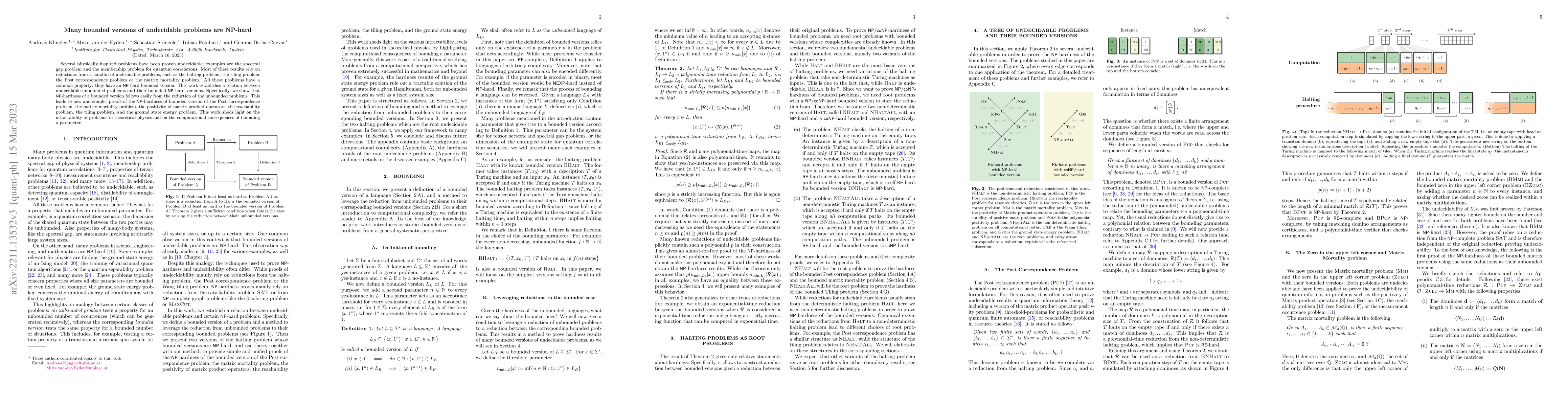 Thumbnail for Many bounded versions of undecidable problems are NP-hard
