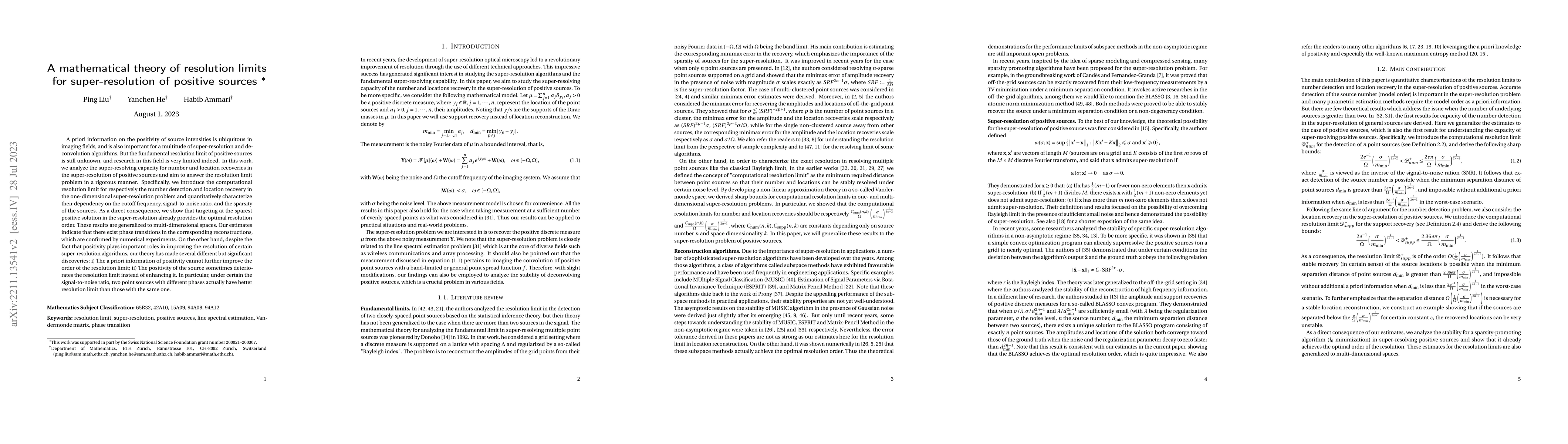 Thumbnail for A mathematical theory of resolution limits for super-resolution of
  positive sources