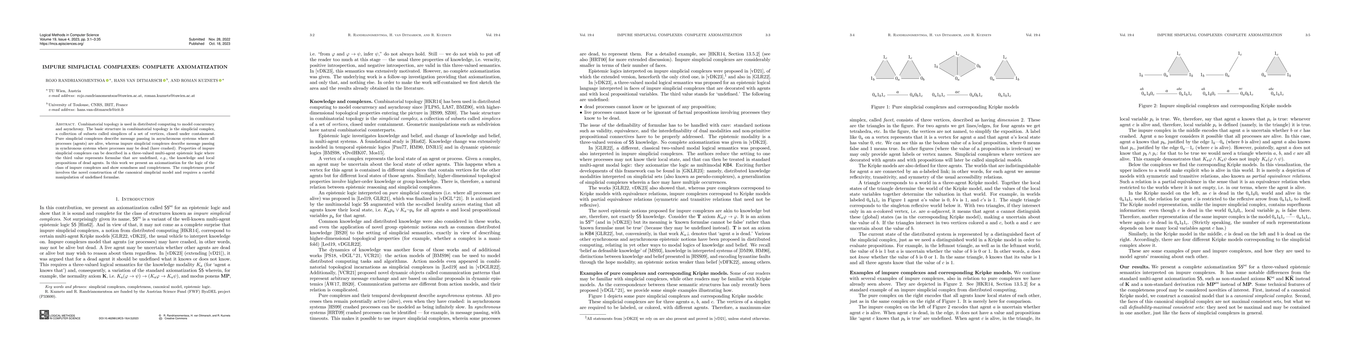 Thumbnail for Impure Simplicial Complexes: Complete Axiomatization