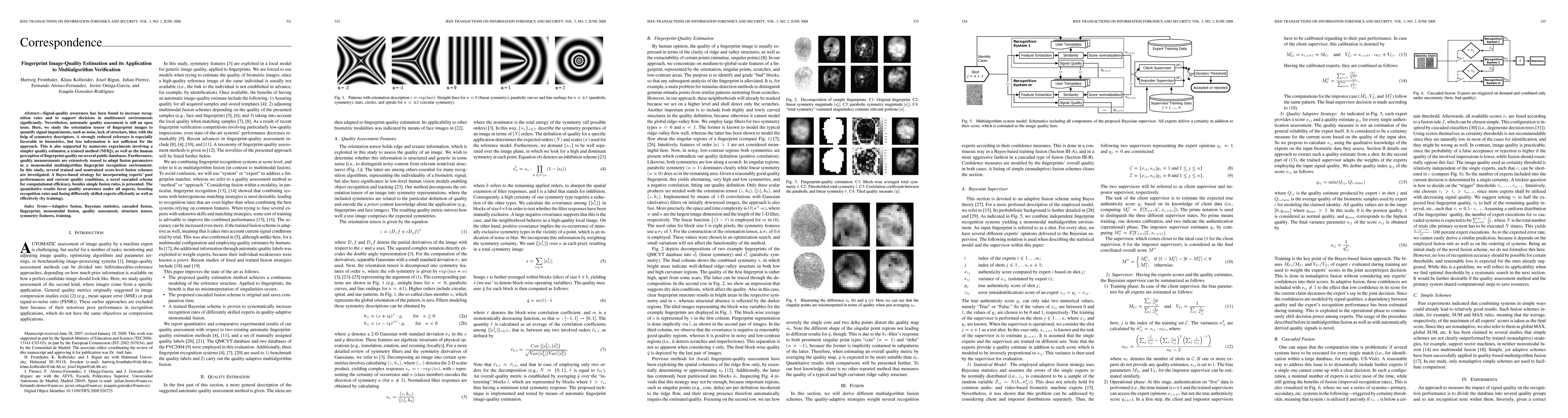 Thumbnail for Fingerprint Image-Quality Estimation and its Application to
  Multialgorithm Verification