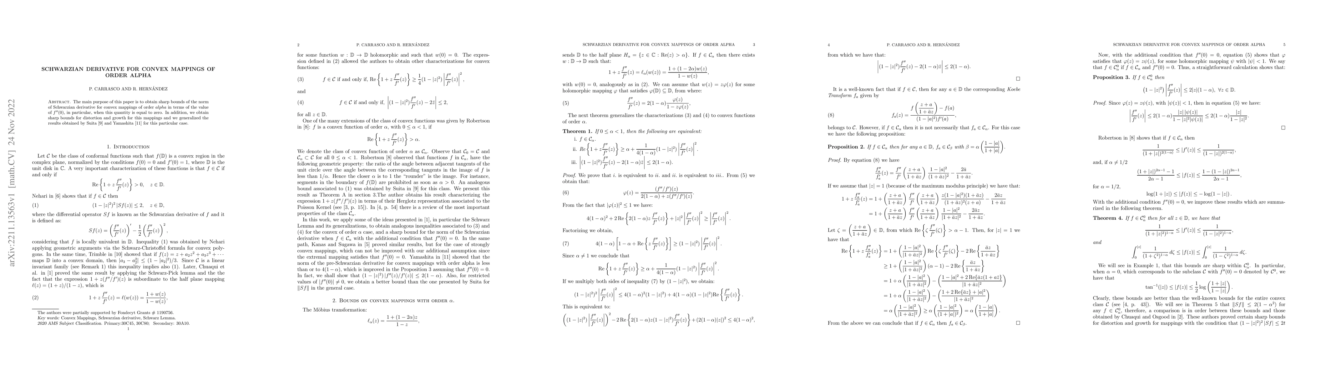 Thumbnail for Schwarzian derivative for convex mappings of order alpha